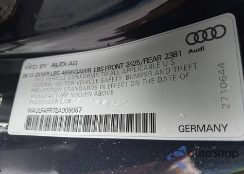 2014 Audi A5 2.0T Premium из США, поврежденный, VIN WAULFAFR7EA009087